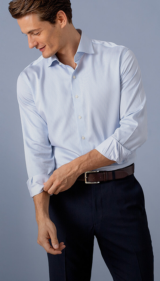Business Blue Poplin Shirt thumbnail 4